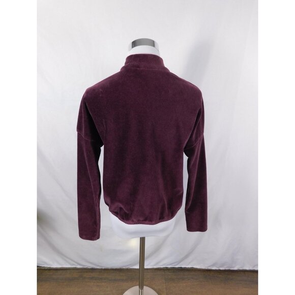 Arizona Jean Co Pullover Womens Medium Burgundy Half Zip Corduroy Rib Ring Pull - Picture 7 of 12